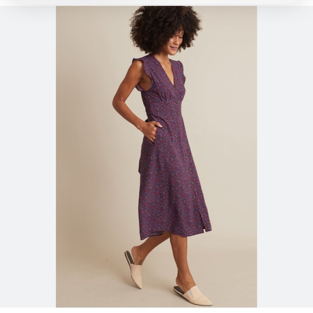 Marine Layer Purple Midi Dress